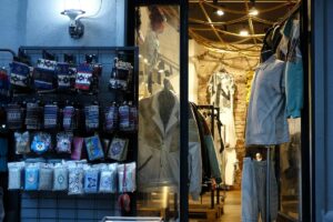 Local clothing boutique storefront display