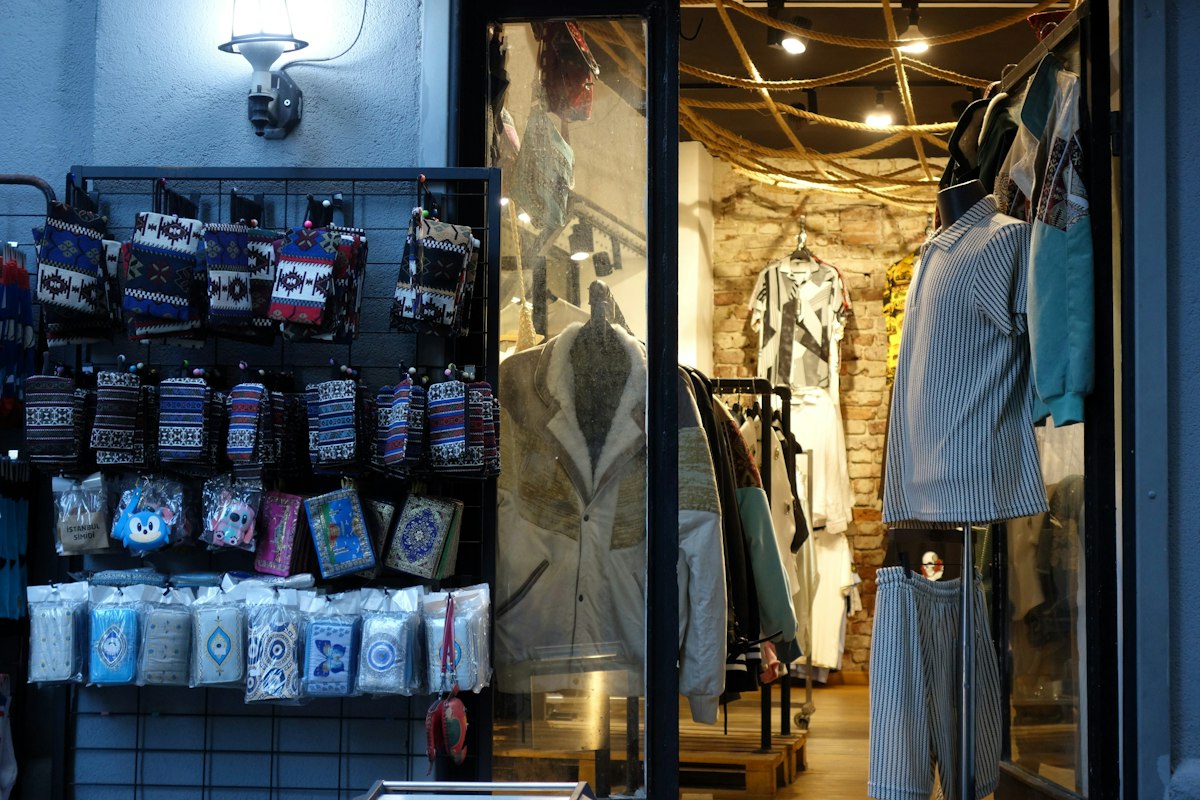 Local clothing boutique storefront display
