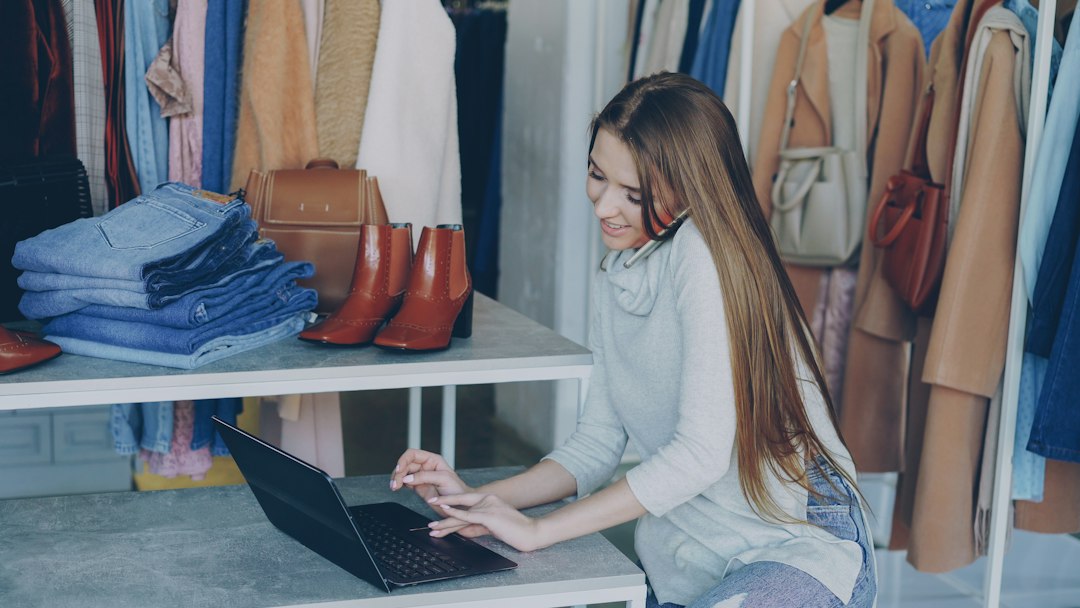 Small business owner managing her store and online listings